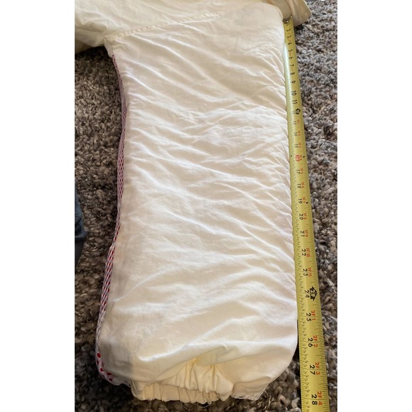 Flight Club Jacket Cream Red Foldaway Hood Spell Out On Sleeves Size Mens S EUC - Picture 11 of 12